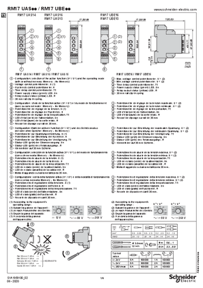 RM17UAS.. / RM17UBE.. Voltage control relay, Instruction Sheet