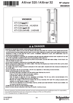 Instruction Sheet - adaptor 90° for the Control Bloc - VW3A9920