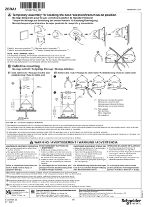 ZBRA1 Antenna Mounting, Instruction Sheet