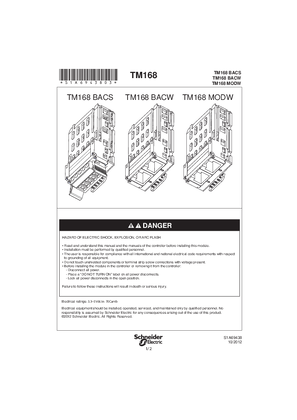 TM168BAC. / TM168MODW BACnet Communication Modules, Instruction sheet