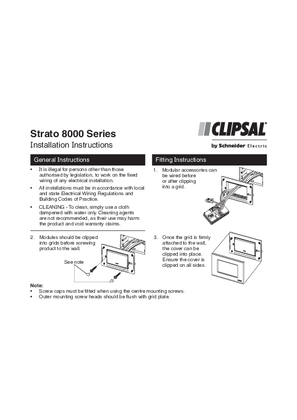 Strato 8000 Series Installation Instructions