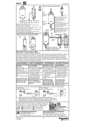 ZBRP1 Rope Pull Switch, Instruction Sheet