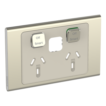 Clipsal Iconic, Styl Skin Connected Socket, Wiser, Horizontal Twin