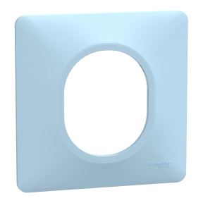 Ovalis - plaque de finition - 1 poste - bleu azurin