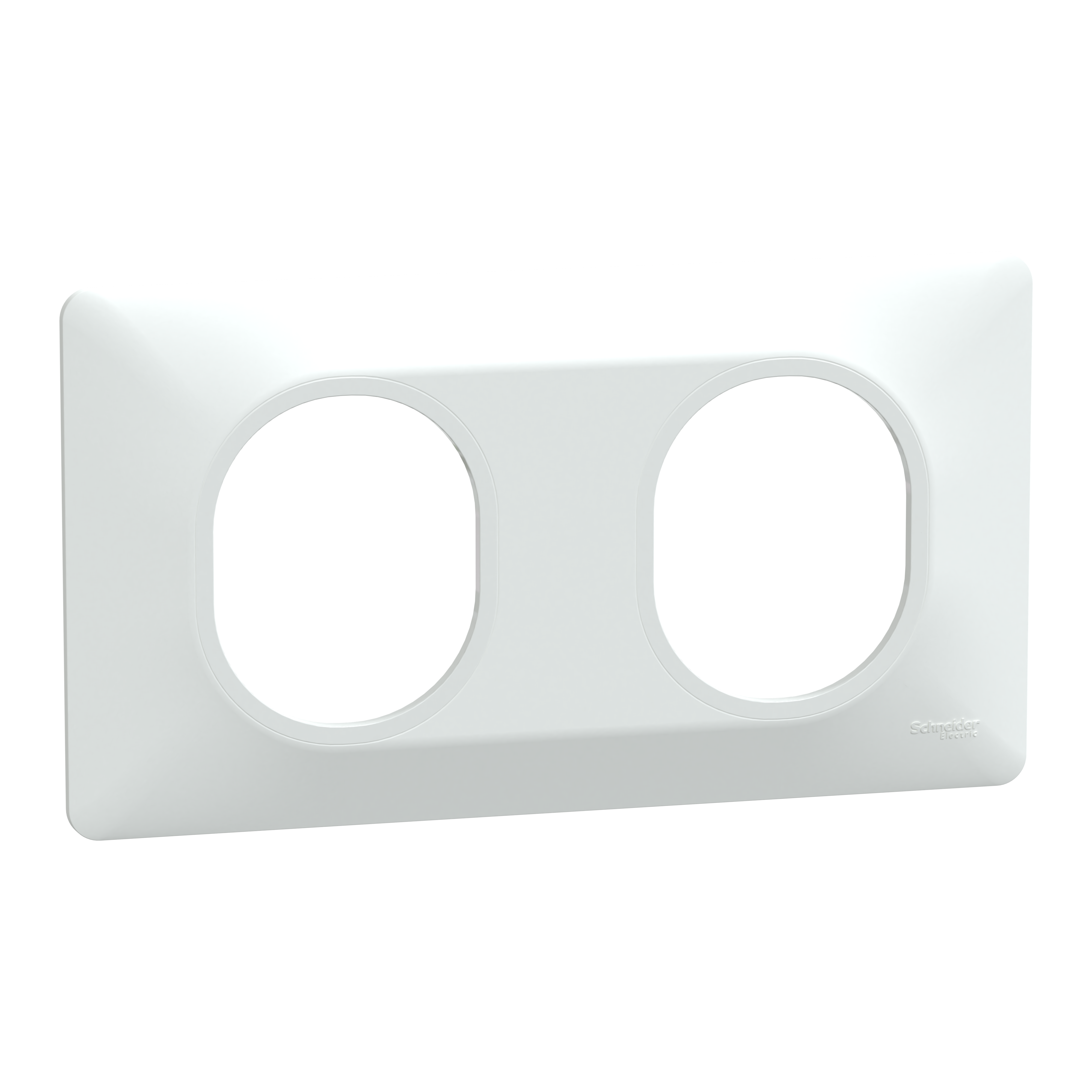 Plaque 2 post Horiz 71mm Blanc