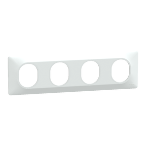 Ovalis - Plaque de finition - 4 postes Horizontal - entraxe 71 mm - Blanc