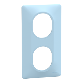 Ovalis - Plaque de finition - 2 postes Vertical - entraxe 71mm - Bleu Azurin