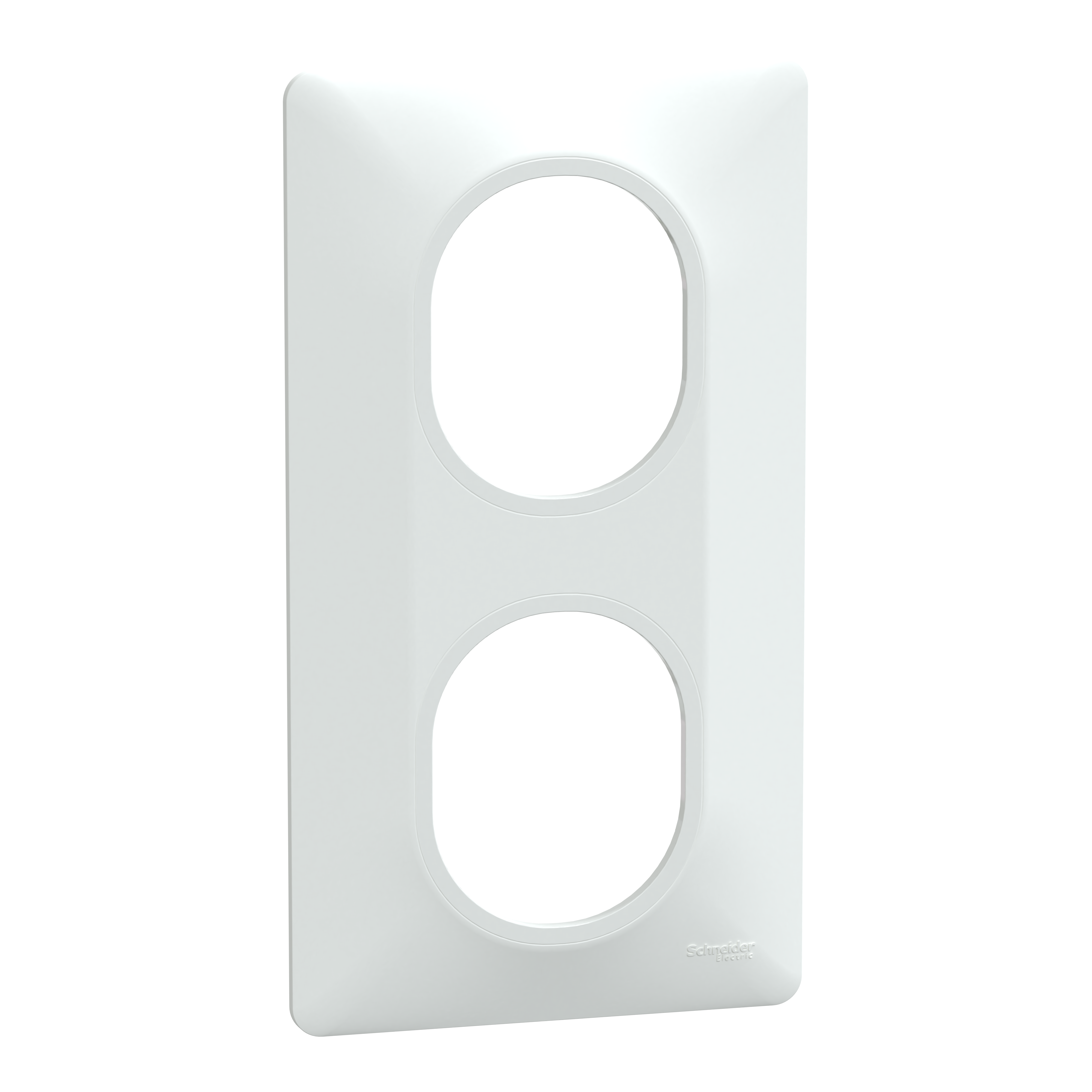 Plaque 2 post Vert 71mm Blanc