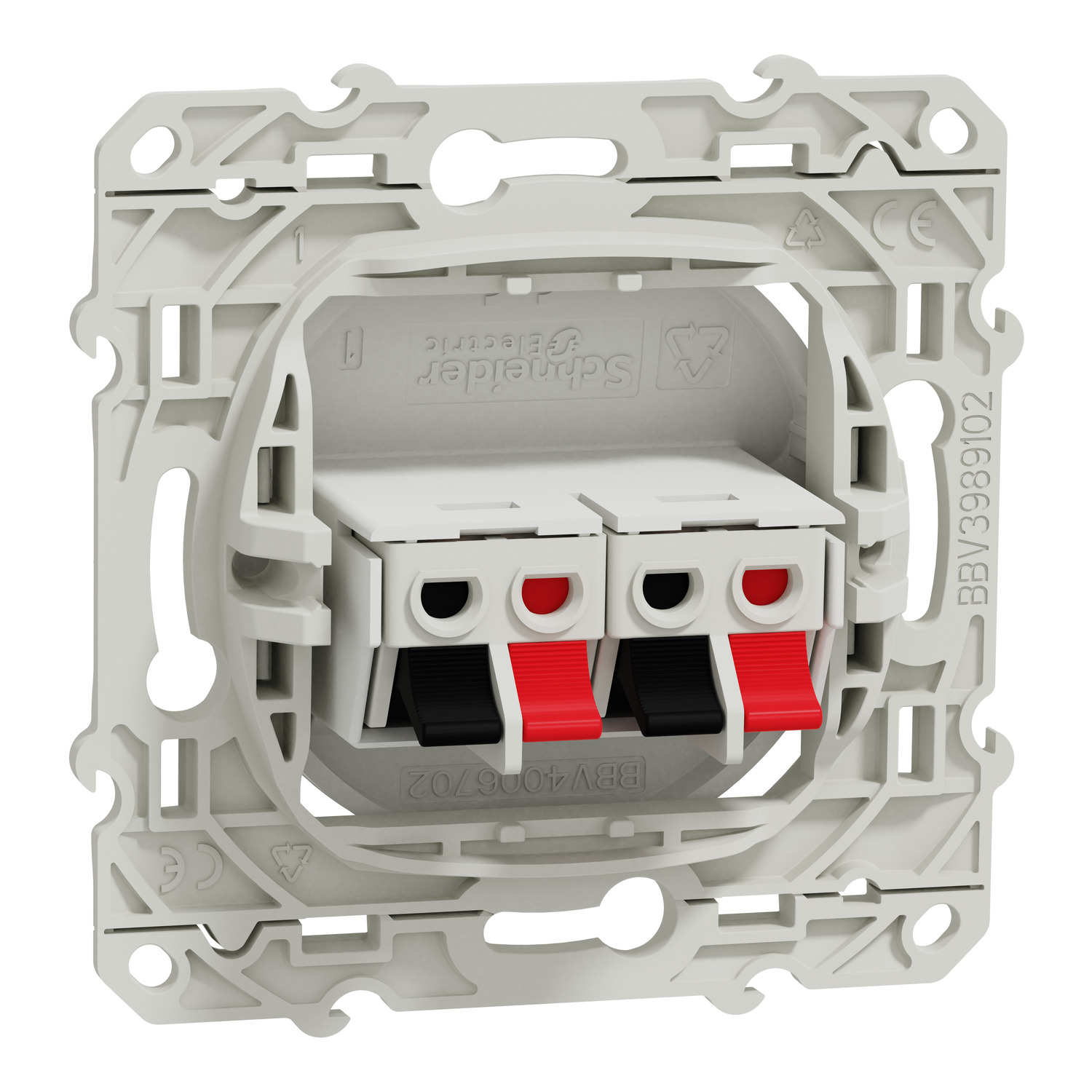 S520488 - Odace, İkili Hoparlör Prizi, Beyaz | Schneider Electric TR