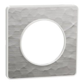 Odace Touch, plaque Aluminium martelé avec liseré Blanc 1 poste