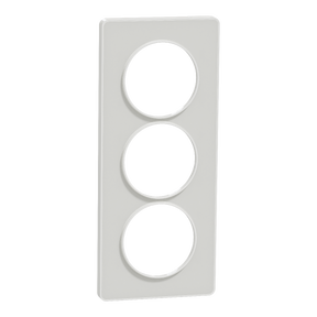Odace Touch, plaque Translucide Blanc 3 postes verticaux entraxe 57mm