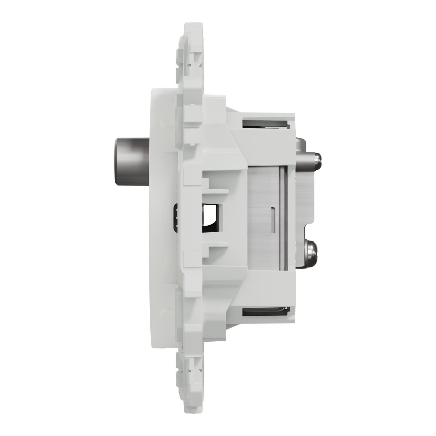 Prise TV-FM-SAT 2 entrees blanc polaire mécanisme 45x45mm sans support