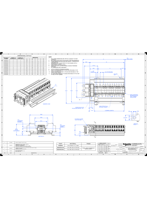 A9 SAU Chassis 3PH 250A 18/27mm 12P TBF - Technical Drawings