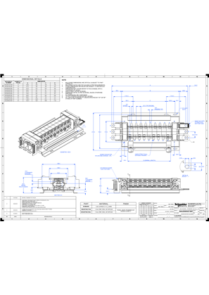 A9 SAU Chassis 3PH 250A 27mm 12P DF - Technical Drawings