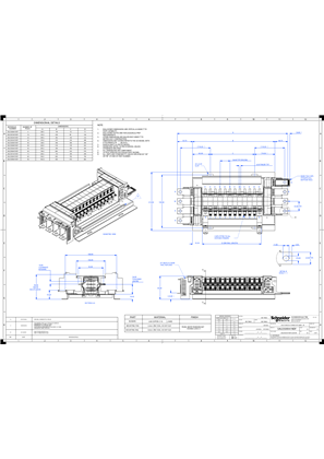 A9 SAU Chassis 3(1PH+N) 250A 18mm 8P DF - Technical Drawings