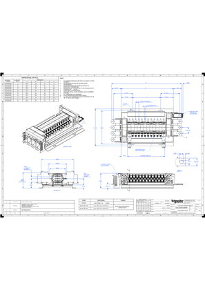 A9 SAU Chassis 3PH+N 250A 18mm 8P DF - Technical Drawings