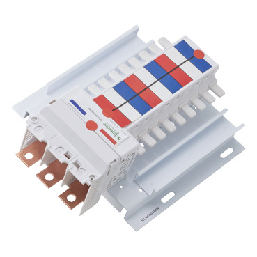 Acti9, SAU Chassis 3PH, 400A, 18mm For IC60 MCB & RCBO, 18 Poles, Top Or Bottom Feed