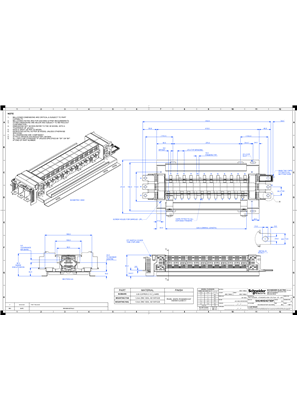 A9 SAU Chassis 3PH 400A 27mm 24P DF - Technical Drawings