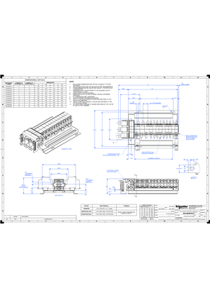 A9 SAU Chassis 3PH 400A 18/27mm 18P TBF - Technical Drawings