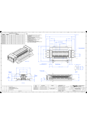 A9 SAU Chassis 3PH 400A 18mm 12P DF - Technical Drawings