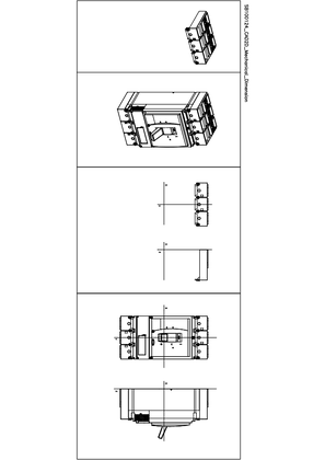 1 3P short terminal shield NSX400-630 circuit breaker Accessory Technical drawings