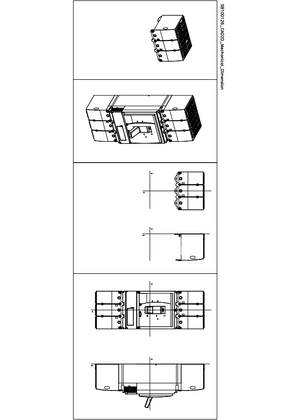 1 3P long terminal shield NSX400-630 circuit breaker Accessory Technical drawings