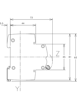 DOMAE HOME CIRCUIT BREAKER MONOCONNECT 2P Technical drawings