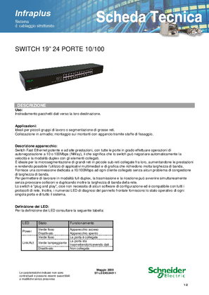 Switch 24 porte 10/100 sch.tec.