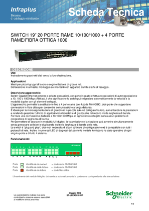 Switch 24 porte 10/100/1000 con porte FO sch.tec.