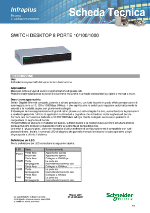 Switch 8 porte 10/100/1000 sch.tec.