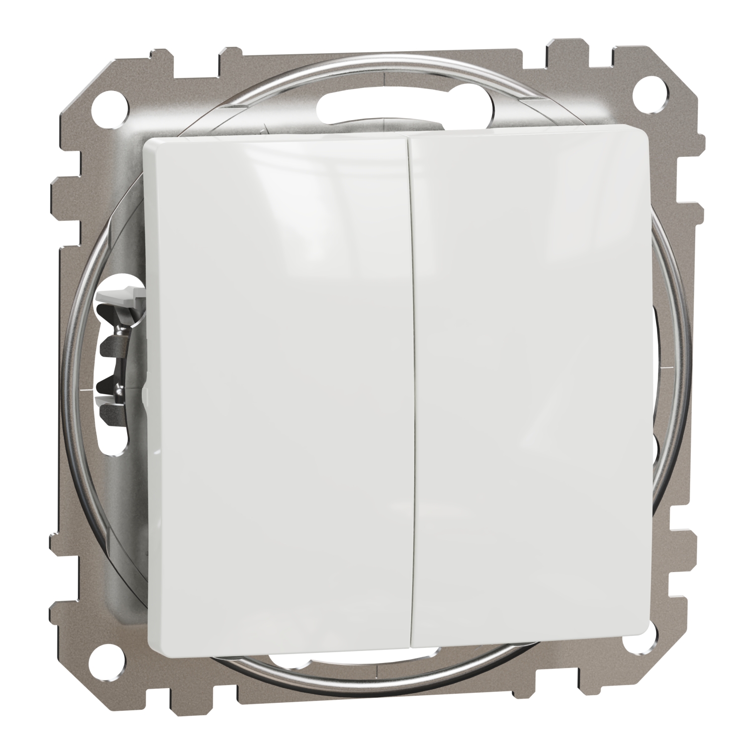 SednaÚj 106+6 kettős váltókapcsoló betét adapterrel 2M fehér süllyesztett rugós IP20 Schneider