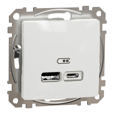 ÚJ SEDNA Dupla USB töltő, A+C, 2.4A, fehér színű, SDD111402