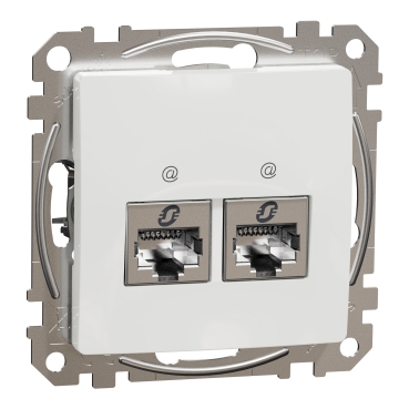 ÚJ SEDNA 2xRJ45 Cat6 STP aljzat, fehér színű, SDD111462S