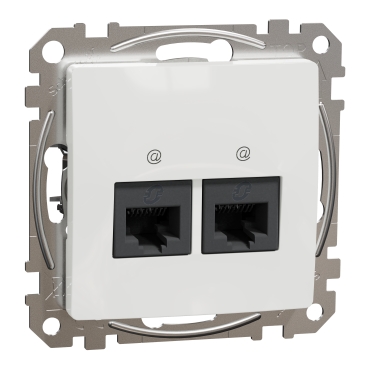 ÚJ SEDNA 2xRJ45 Cat6 UTP aljzat, fehér színű, SDD111462