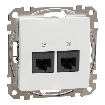 ÚJ SEDNA 2xRJ45 Cat6A UTP aljzat, fehér színű, SDD111467