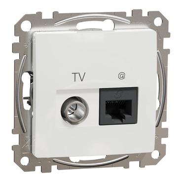 ÚJ SEDNA TV/RJ45 Cat6 UTP kombinált aljzat, fehér színű, SDD111469T