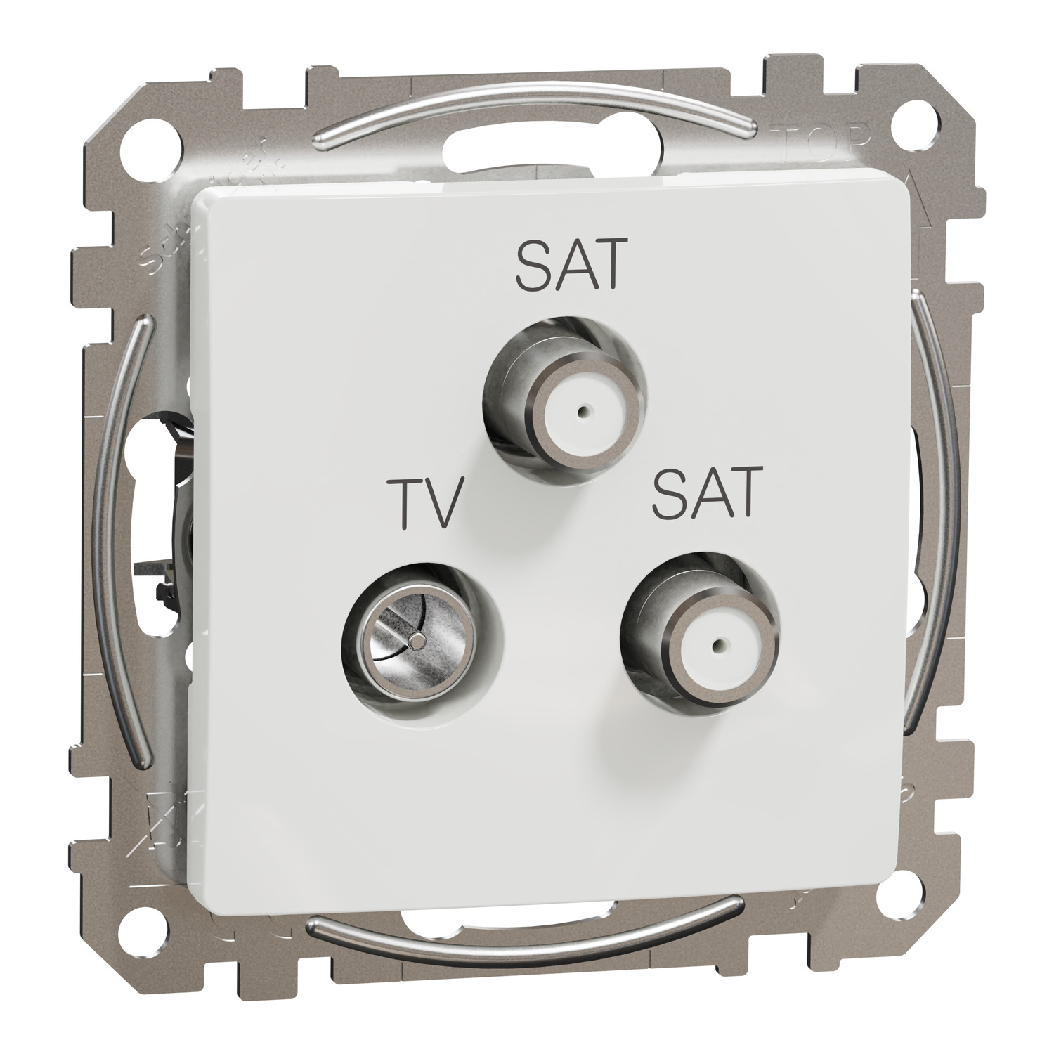 SednaÚj antenna aljzat betét közp. fedéllel TV-SAT-SAT koax végzáró 4dB műanyag fehér Schneider