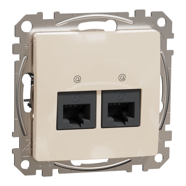 ÚJ SEDNA 2xRJ45 Cat5e UTP aljzat, bézs színű, SDD112452
