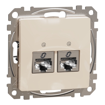 ÚJ SEDNA 2xRJ45 Cat6 STP aljzat, bézs színű, SDD112462S