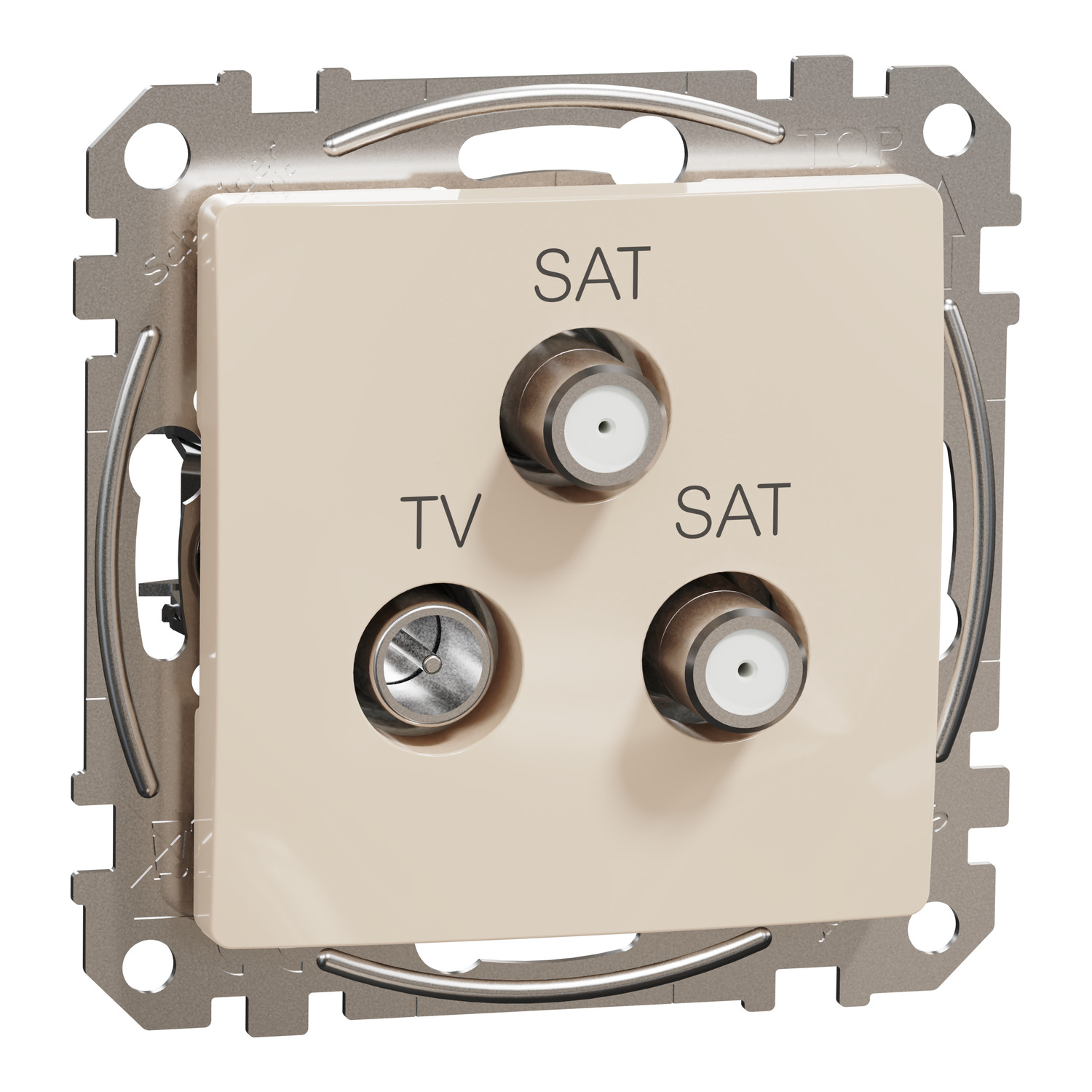SednaÚj antenna aljzat betét közp. fedéllel TV-SAT-SAT koax végzáró 4dB műanyag bézs Schneider