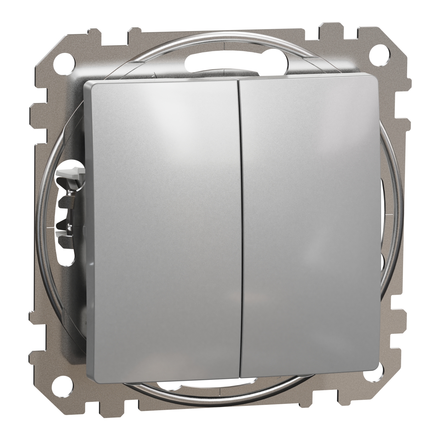 SednaÚj 105 2x1P csillárkapcsoló betét adapterrel 1M alumínium süllyesztett rugós IP20 Schneider
