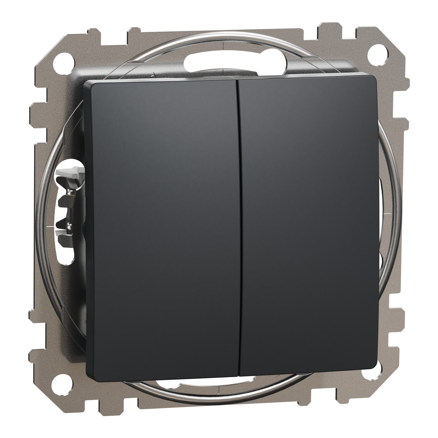 SednaÚj 105 2x1P csillárkapcsoló betét adapterrel 1M antracit süllyesztett rugós IP20 Schneider