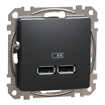 ÚJ SEDNA Dupla USB töltő, A+A, 2.1A, antracit színű, SDD114401