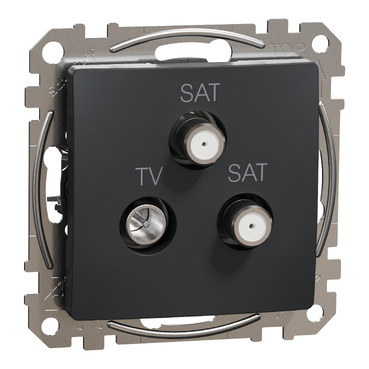 ÚJ SEDNA TV/SAT/SAT aljzat, végzáró, 4 dB, antracit színű, SDD114481S