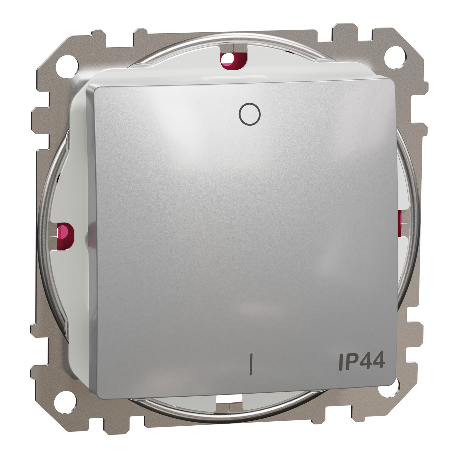 SednaÚj 102 2P kapcsoló betét adapterrel 1M alumínium süllyesztett rugós IP44 Schneider