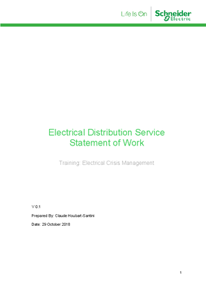 SoW Training: Electrical Crisis management