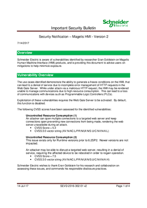 Security Notification - Magelis HMI