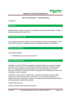 Security Notification - IGSS Software