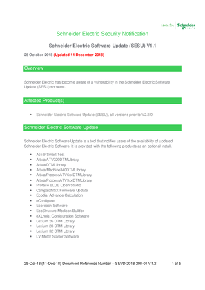 Security Notification - Schneider Electric Software Update (SESU) V1.2