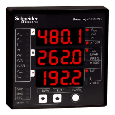 PowerLogic ION6200 series Schneider Electric Basic power and energy meter for feeders, loads or tenant space